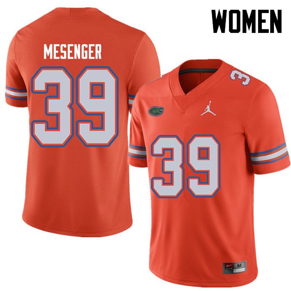 Jordan Brand Women #39 Jacob Mesenger Florida Gators College Football Jerseys Orange